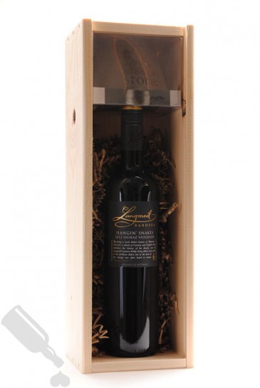 Wijngeschenk met fles theelichthouder in houten kist