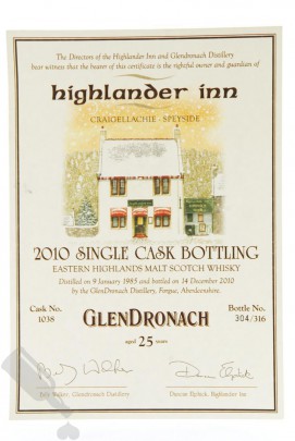 GlenDronach 25 years 1985 - 2010 #1038 Highland Inn