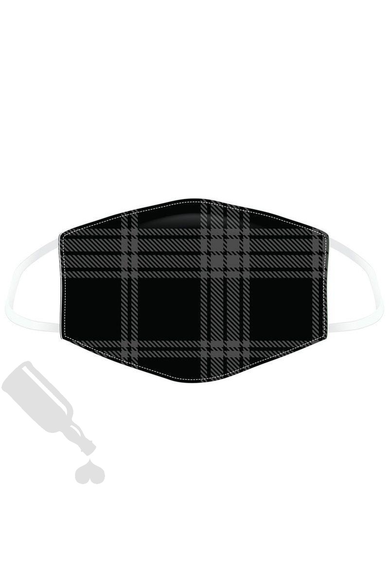 Black and Grey Tartan Face Cover