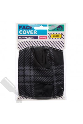 Black and Grey Tartan Face Cover