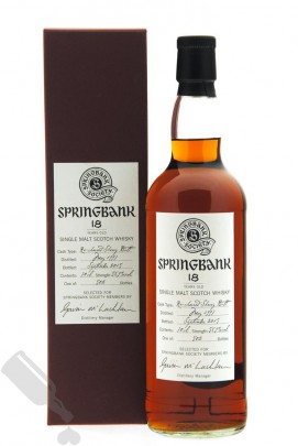 Springbank 18 years 1997 - 2015 Society Bottling