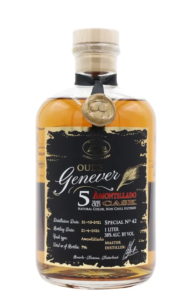 Zuidam Oude Genever 5 years Amontillado Cask Special No.42 100cl Zuidam Oude Genever 5 years Amontillado Cask Special No.42 100cl