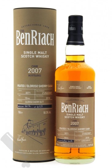 BenRiach 10 years 2007 - 2018 #3071 Peated - Oloroso Sherry Cask
